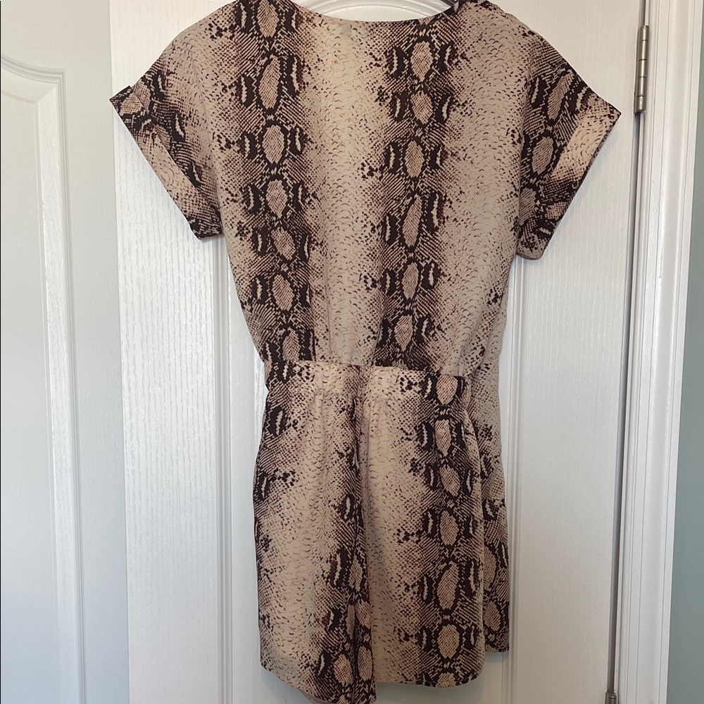 Snake Print Wrap Romper - Picture 3 of 3